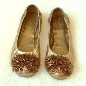 Gold Leather Flats